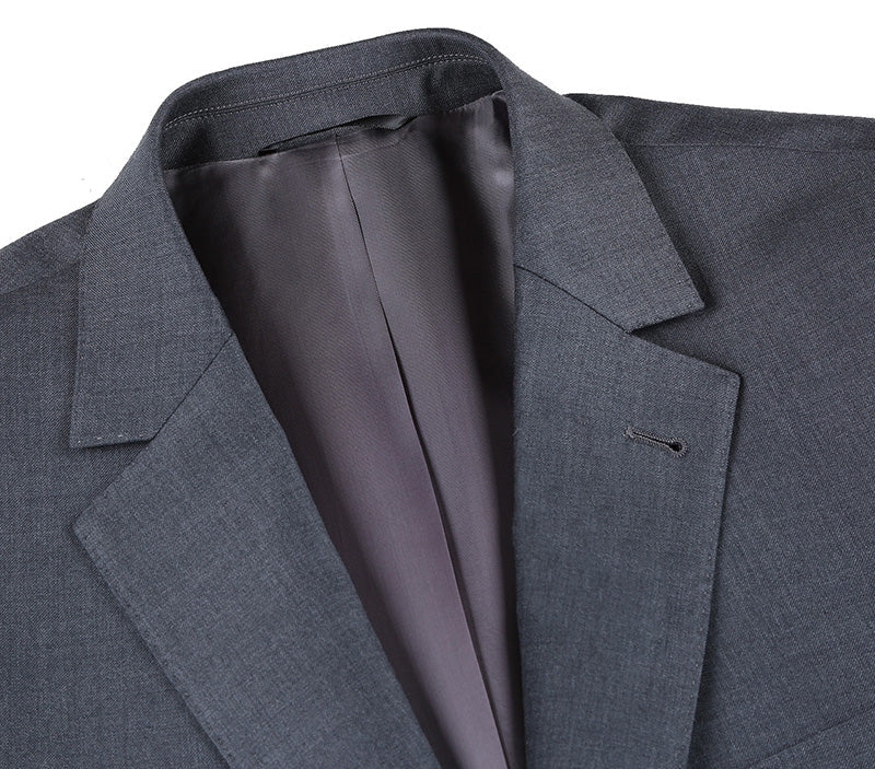 Half Canvas Wool Dress Suit Modern Fit 2 Piece in Gray - Image 5