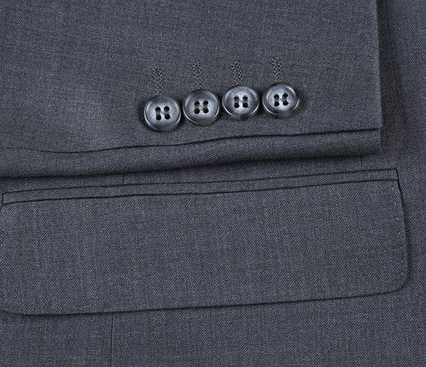 Half Canvas Wool Dress Suit Modern Fit 2 Piece in Gray - Image 6