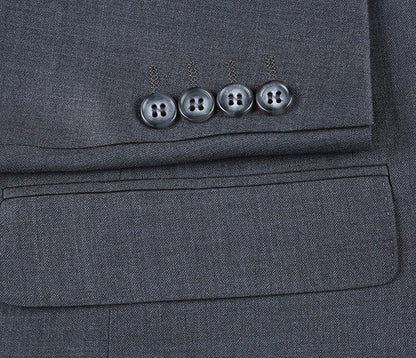 Half Canvas Wool Dress Suit Regular Fit 2 Piece in Gray - Image 6