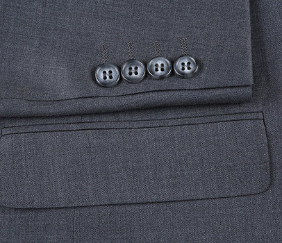 Half Canvas Wool Dress Suit Regular Fit 2 Piece in Gray - Image 6