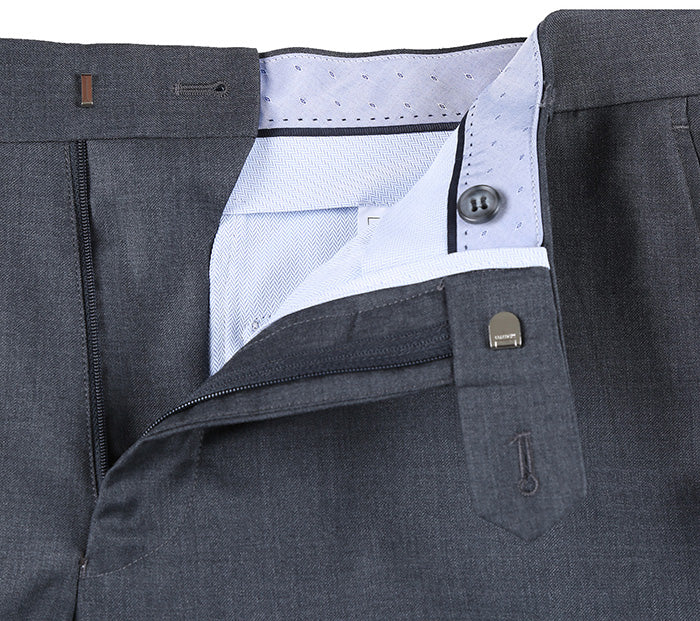 Half Canvas Wool Dress Suit Modern Fit 2 Piece in Gray - Image 7