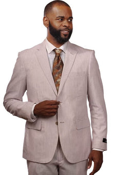 Vitali Rose Striped Double Breasted Modern Fit Suit G8006