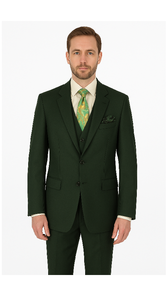 Rossi Man ELI RM117 – Classic 3-Piece Men’s Suit in Hunter Green