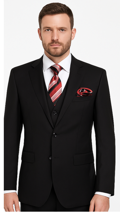 Black 3-Piece Suit for Men – Rossi Man CYRUS RM101 with Classic Styling - Image 5