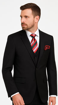 Black 3-Piece Suit for Men – Rossi Man CYRUS RM101 with Classic Styling - Image 2