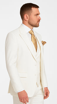 Tailored Men’s Suit in Winter White – Rossi Man ELI RM202 Formal 3-Piece Set