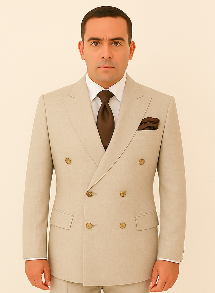 Rossi Man Black Men's Double Breasted Slim-fit Suit