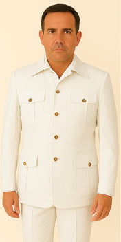 Rossi Man DUKE RM1762 Slim Fit 3-Piece White Suit – Modern Formalwear for Men