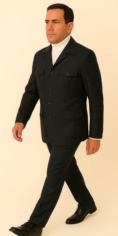 Rossi Man DUKE RM1769 – Slim Fit Black 3-Piece Suit for Men | Modern Formalwear