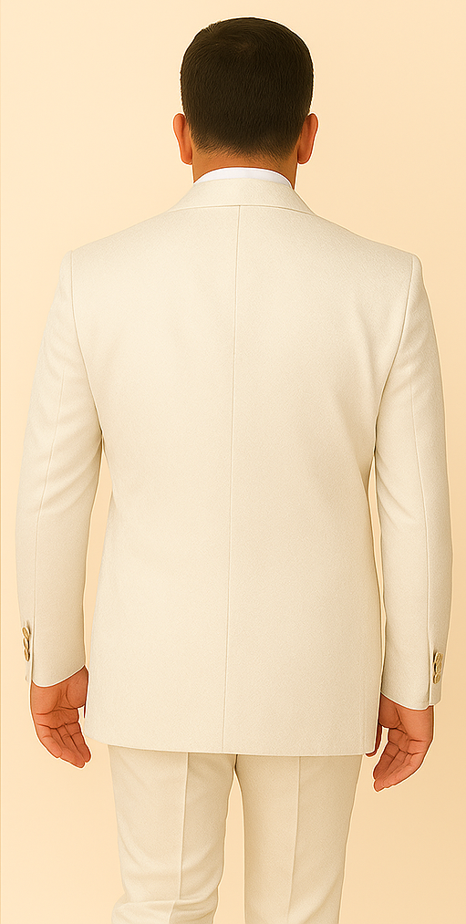 Rossi Man FORD RM1911 – Slim Fit White 3-Piece Suit for Men | Elegant Modern Formalwear