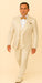 Rossi Man FORD RM1913 – Slim Fit 3-Piece Suit for Men in Off-White | Classic Style for Formal Occasions