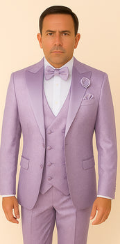 Rossi Man FORD RM1914 – Men's 3-Piece Slim Fit Suit in Purple | Timeless Modern Formalwear