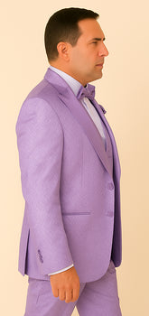 Rossi Man FORD RM1914 – Men's 3-Piece Slim Fit Suit in Purple | Timeless Modern Formalwear