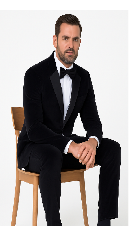 Black Men’s Suit – Rossi Man Leo RM1575 with Modern Sleek Fit - Image 2