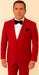 Velvet Fabric Suit - Red Blazer + Pants in Velvet Fabric Rossiman Christmas Holiday Suit