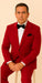 Velvet Fabric Suit - Red Blazer + Pants in Velvet Fabric Rossiman Christmas Holiday Suit