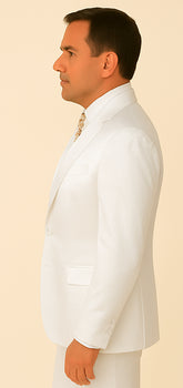 Rossi Man LEO RM1601 – White Slim Fit 3-Piece Suit for Men | Elegant Formalwear Ensemble