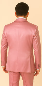 Rossi Man LEO RM1602 – Men's 3-Piece Slim Fit Suit in Pink | Modern Classic Formalwear
