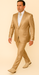 Rossi Man LEO RM1605 – Men's Gold Slim Fit 3-Piece Suit | Elegant Modern Formalwear