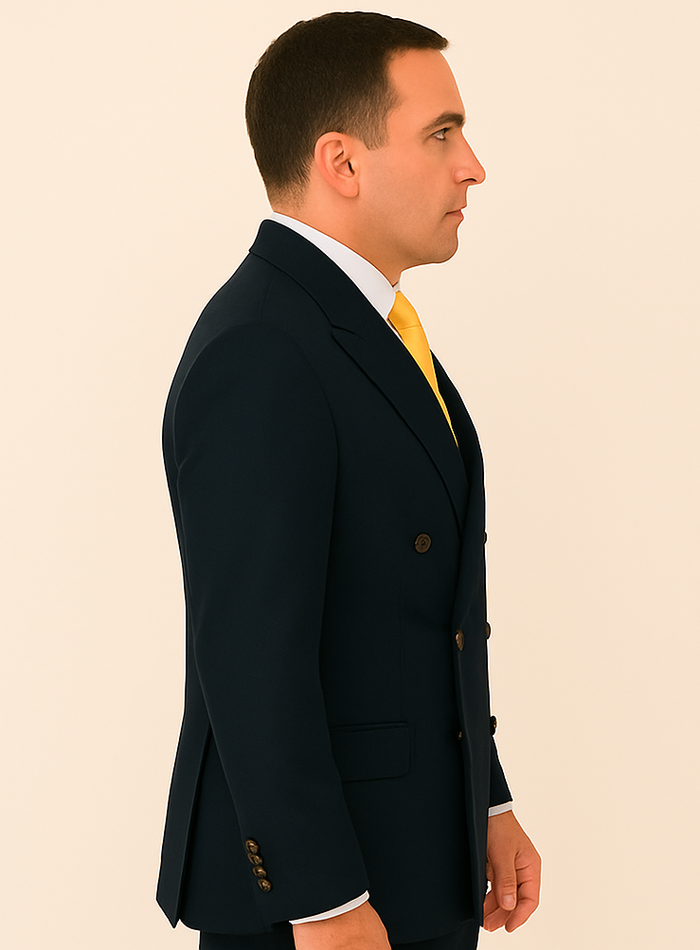 Rossi Man Double-Breasted 2-on-6 Suit – Elegant Men's Formalwear with Flat Front Trousers Modern Fit
