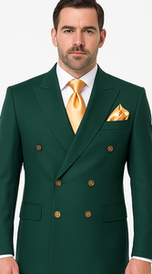 Rossi Man RM1190 – Milano Collection Slim Fit Men’s Suit in Bold Green
