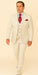 Rossi Man Slim Fit 3-Piece White Suit – Peak Lapel, Double-Breasted Vest & Flat Front Pants