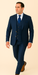 Rossi Man BOND RM1752 Slim Fit 3-Piece Navy Suit – 1-Button Peak Lapel, Double-Breasted Vest & Flat Front Pants