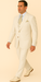 Rossi Man BOND RM1770 Slim Fit 3-Piece White Suit – 1-Button Peak Lapel, Stylish Men’s Formalwear