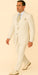 Rossi Man BOND RM1770 Slim Fit 3-Piece White Suit – 1-Button Peak Lapel, Stylish Men’s Formalwear