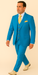 Rossi Man BOND RM1776 Slim Fit 3-Piece Suit – Tailored Turquoise Blue Suit for Formal Occasions