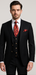 Men’s Modern Formal Suit – Rossi Man Max 3-Piece Slim Fit in Solid Black | RM1101