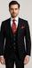Men’s Modern Formal Suit – Rossi Man Max 3-Piece Slim Fit in Solid Black | RM1101