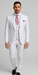Rossi Man MAX RM1374 Slim Fit 3-Piece Suit – Elegant Solid White Formalwear for Men