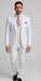 Rossi Man MAX RM1374 Slim Fit 3-Piece Suit – Elegant Solid White Formalwear for Men