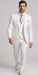 Rossi Man MAX RM1374 Slim Fit 3-Piece Suit – Elegant Solid White Formalwear for Men