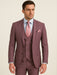 Rossi Man MAX RM1381 Slim Fit 3-Piece Suit – Modern Tailored Solid Raspberry Suit for Men