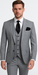 Rossi Man MAX RM1389 Slim Fit 3-Piece Suit – Elegant Solid Grey Formalwear for Men