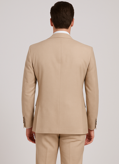 Rossi Man Max RM1391 – Slim Fit 3-Piece Men’s Suit in Solid Beige