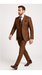 Rossi Man Max RM1392 – Slim Fit 3-Piece Men’s Suit in Solid Brown