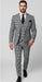 Rossi Man MAX RM1710 Slim Fit 3-Piece Suit – Modern Black and White Suit for Men