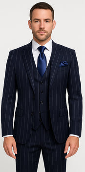 Rossi Man MAX RM1725 Slim Fit 3-Piece Suit – Modern & Stylish Navy Suit for Men