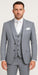 Rossi Man MAX RM1726 Slim Fit 3-Piece Suit – Elegant Grey Pinstripe Formal Suit for Men