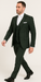 Rossi Man MAX RM1727 Slim Fit 3-Piece Suit – Stylish Tailored Green Pinstripe Suit for Men