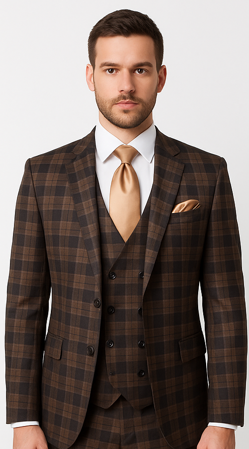 Brown Slim Fit 3-Piece Suit – Rossi Man Max Men’s Formalwear | RM1735 - Image 5