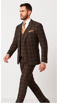 Brown Slim Fit 3-Piece Suit – Rossi Man Max Men’s Formalwear | RM1735 - Image 3