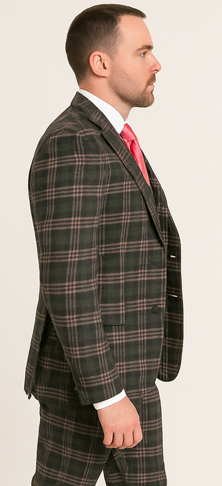 Rossi Man MAX RM1739 Slim Fit 3-Piece Suit – Stylish Black and Pink Tailored Suit for Men