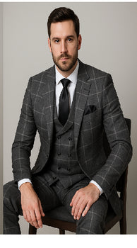 Rossi Man RM1742 – Max Collection Stylish Slim Fit Men’s Suit in Brown