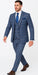 Rossi Man MAX RM1823 Slim Fit 3-Piece Blue Plaid Suit – Tailored for Weddings & Business