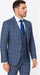 Rossi Man MAX RM1823 Slim Fit 3-Piece Blue Plaid Suit – Tailored for Weddings & Business