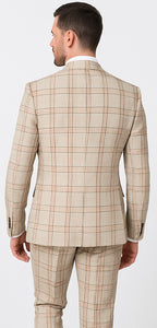 Rossi Man MAX RM1824 Slim Fit 3-Piece Light Brown Suit – Elegant Formalwear for Men